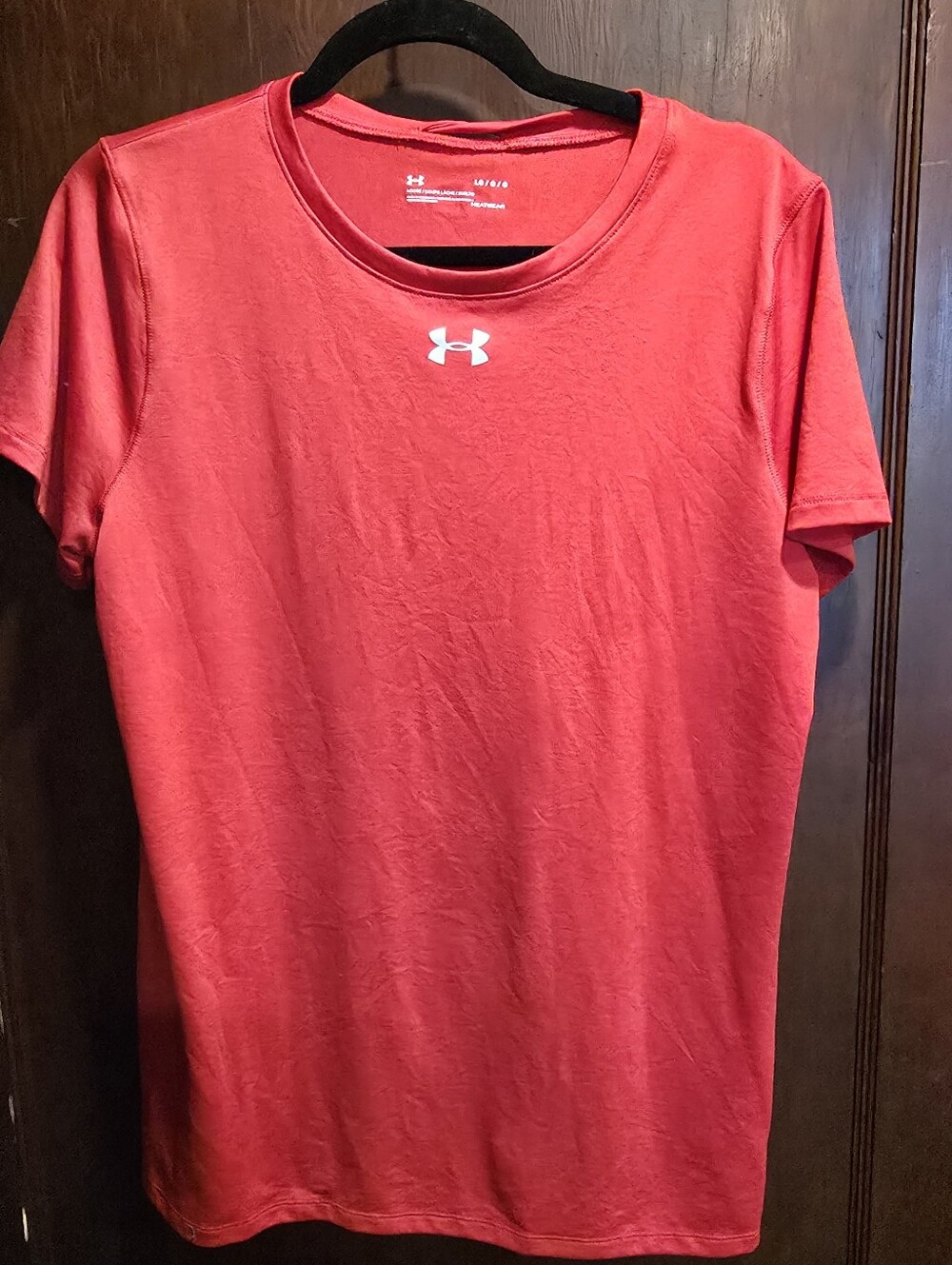 Under Armour Red Short Sleeve Women's Performance Tee with White Logo